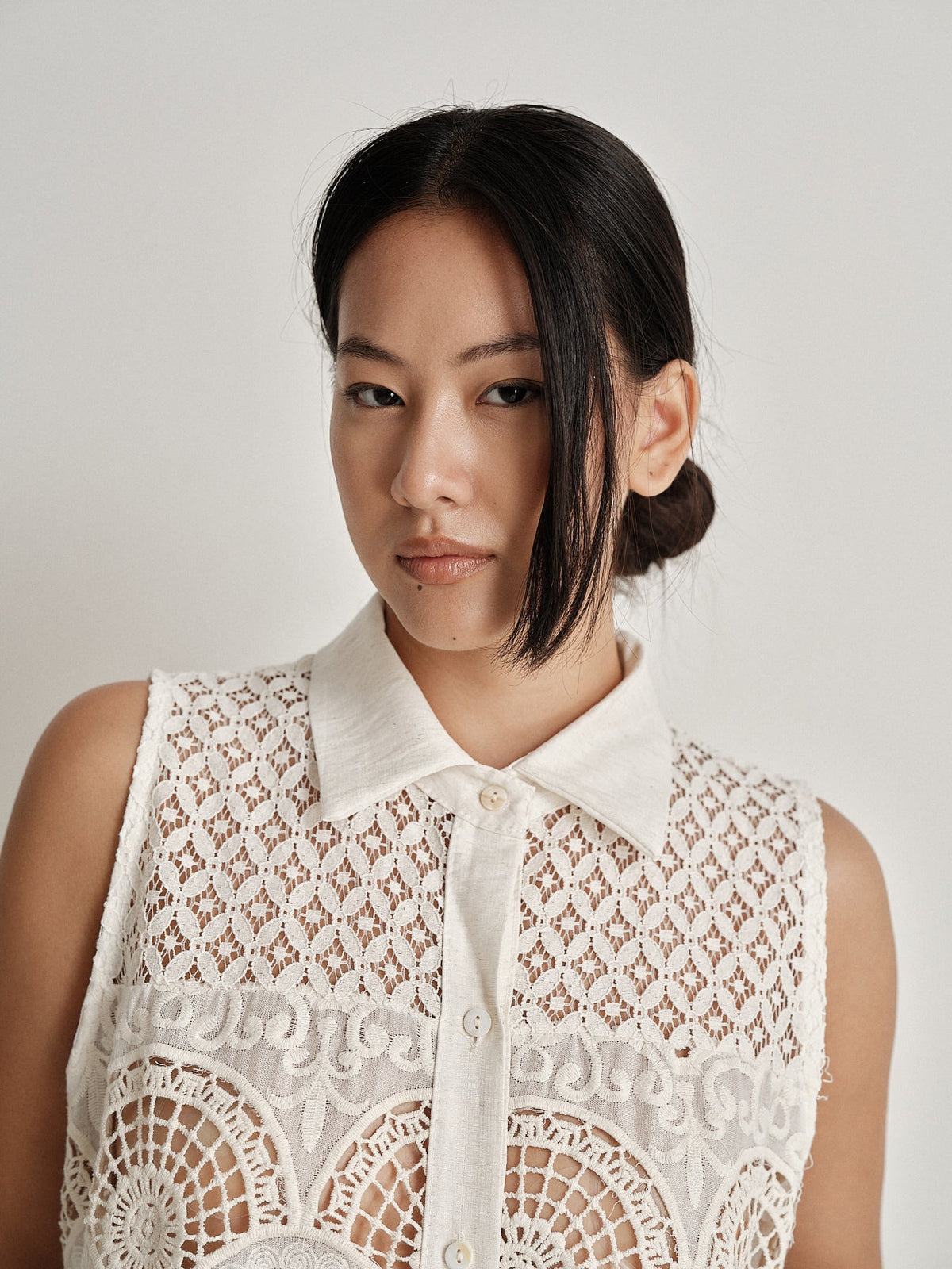 Camicia smanicata Écru