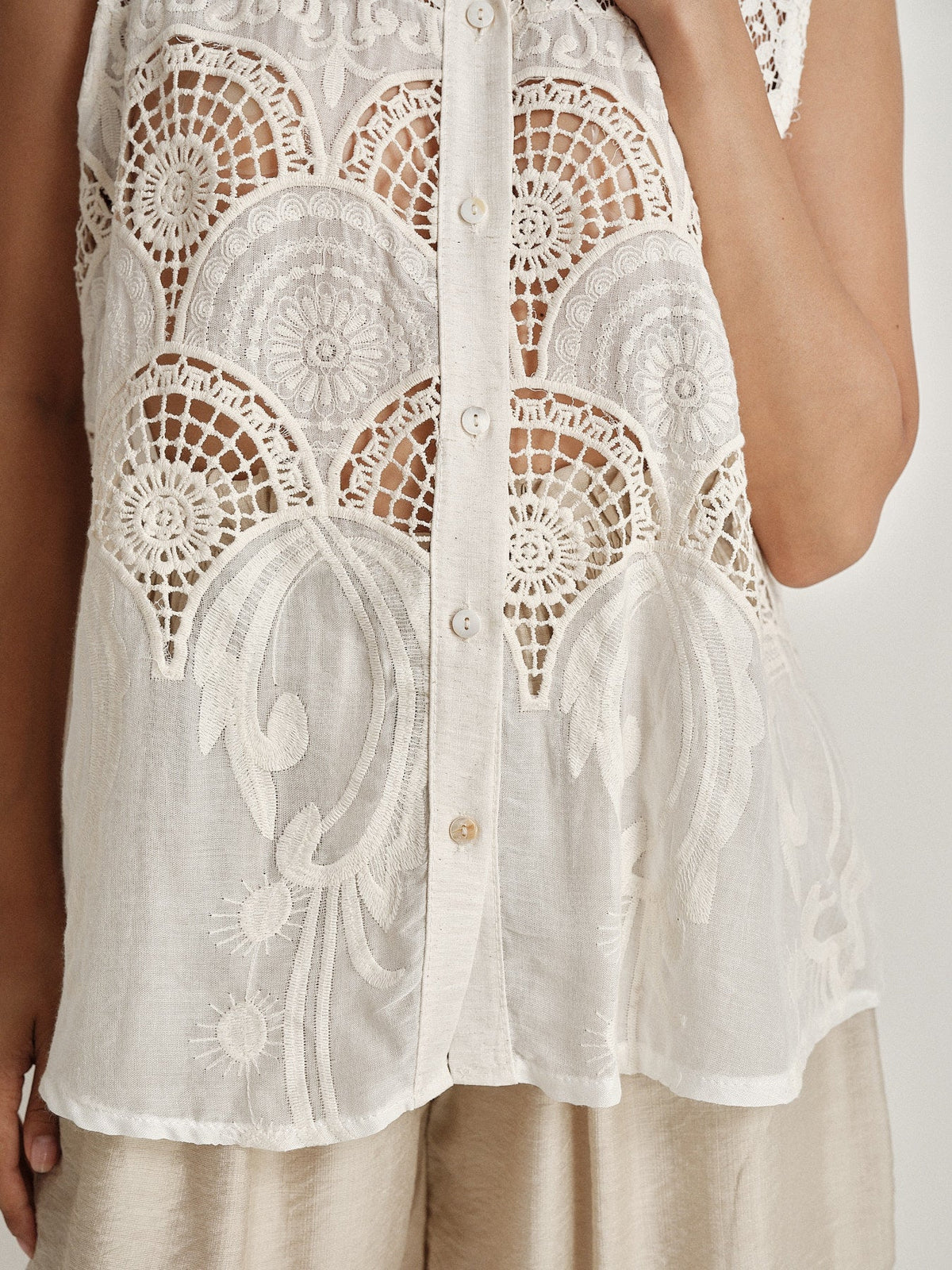 Camicia smanicata Écru