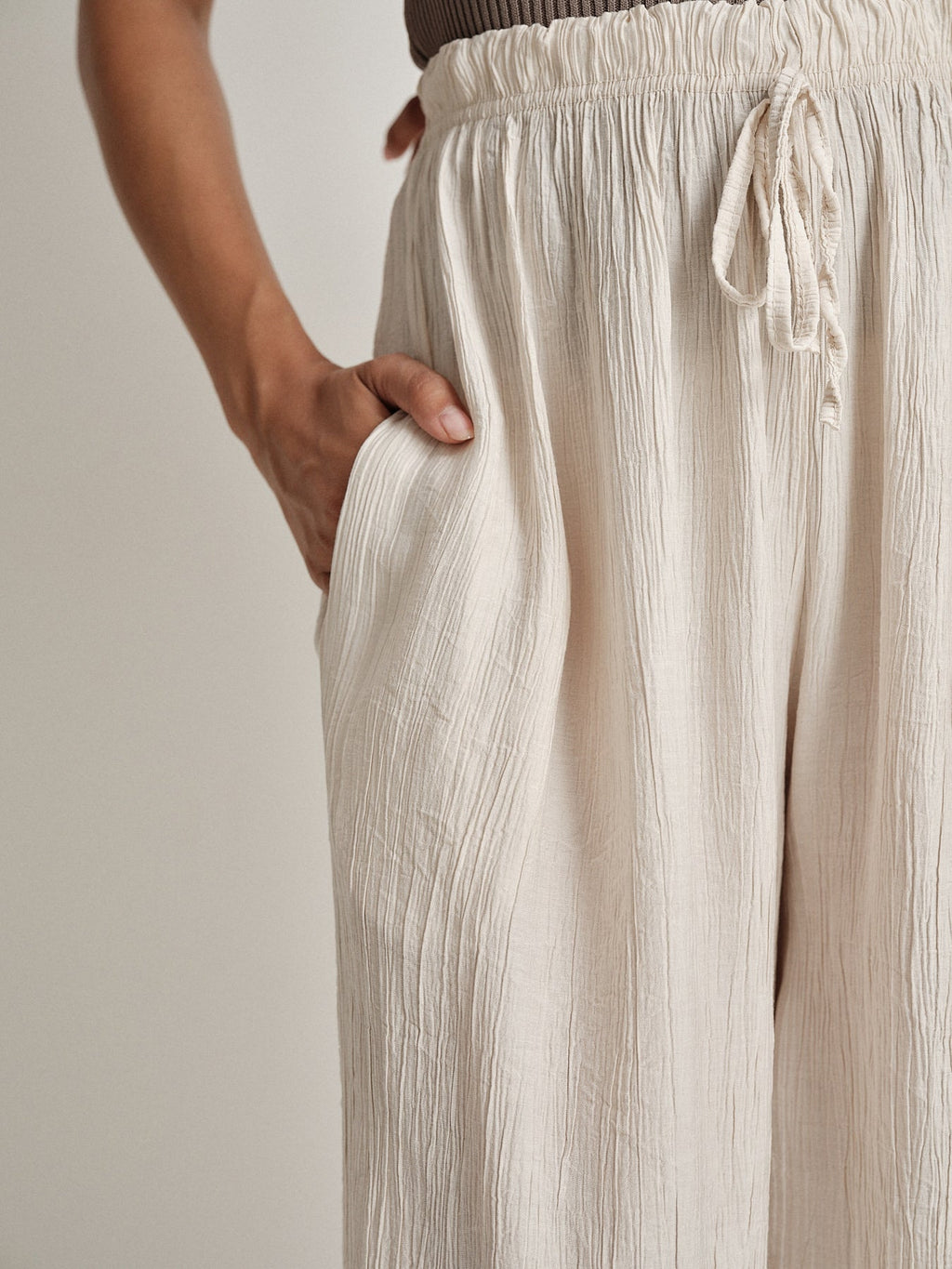 Pantalone garzato marna